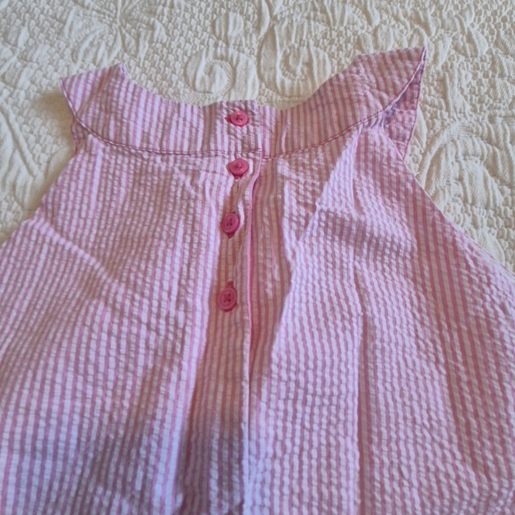Gymboree girls dress size 12 seersucker pink and white stripe Outlet, lined EUC - Picture 4 of 6